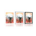 POSTER WITH MOUNT DANDELION AT SUNSET - FLOWERS - POSTERS