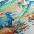 KÉP SZÍNES DINOSZAURUSZOK A HEGYEKBEN - KÉPEK GYEREKEKNEK ÁLLATOK - KÉPEK