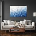 TABLEAU SUR TOILE – ABSTRACTION GÉOMÉTRIQUE BLEUE DÉLICATE - IMAGES FORMES ABSTRAITES - TABLEAUX