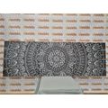 WANDBILD HANDGEMALTES MANDALA IN SCHWARZ-WEISS - SCHWARZ-WEISSE BILDER - BILDER