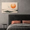 WANDBILD JAPANDI LANDSCHAFT MIT ORANGEFARBENEM MOND - JAPANDI WANDBILDER - BILDER