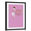 POSTER WITH MOUNT GIRL IN A PINK HUG - WOMEN - POSTERS