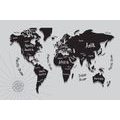 DECORATIVE PINBOARD UNIQUE BLACK AND WHITE MAP - PICTURES ON CORK - PICTURES