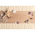 SELF ADHESIVE WALL MURAL SEA TREASURES ON WOOD - SELF-ADHESIVE WALLPAPERS - WALLPAPERS