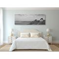 CANVAS PRINT HOUSE ON A CLIFF IN BLACK AND WHITE - BLACK AND WHITE PICTURES - PICTURES