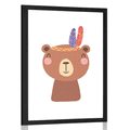 POSTER WITH MOUNT CUTE TEDDY BEAR WITH FEATHERS - ANIMALS - POSTERS