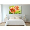 IMPRESSION SUR TOILE TULIPES ROUGES DANS UN DESIGN VINTAGE - IMPRESSIONS SUR TOILE FLEURS - IMPRESSION SUR TOILE