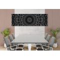 CANVAS PRINT MANDALA IN VINTAGE STYLE IN BLACK AND WHITE - BLACK AND WHITE PICTURES - PICTURES