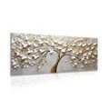 CANVAS PRINT A GOLDEN TREE WITH FLOWERS - PICTURES OF TREES AND LEAVES - PICTURES