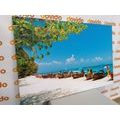 CANVAS PRINT WHITE SANDY BEACH ON THE ISLAND OF BAMBOO - PICTURES - 🔥 TOTAL SALE 🔥