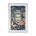 POSTER MIT PASSEPARTOUT BUDDHA AUF EXOTISCHEM HINTERGRUND - FENG SHUI - POSTER