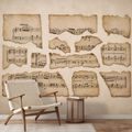 SELBSTKLEBENDE TAPETE VINTAGE NOTENBLÄTTER - MUSIK FOTOTAPETEN - TAPETEN