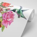 CARTA DA PARATI ADESIVA COLIBRÌ CON FIORI - CARTA DA PARATI AUTOADESIVE - CARTA DA PARATI