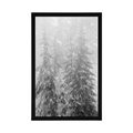 POSTER SNOWY LANDSCAPE IN BLACK AND WHITE - BLACK AND WHITE - POSTERS