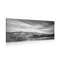 CANVAS PRINT SUNSET OVER THE LAKE IN BLACK AND WHITE - BLACK AND WHITE PICTURES - PICTURES