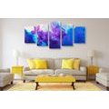 5-PIECE CANVAS PRINT INK IN SHADES OF BLUE-VIOLET - ABSTRACT PICTURES{% if product.category.pathNames[0] != product.category.name %} - PICTURES{% endif %}