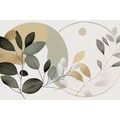 IMPRESSION SUR TOILE BOHO FEUILLES EN CERCLES - IMPRESSIONS SUR TOILE ARBRES ET FEUILLES - IMPRESSION SUR TOILE