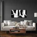 TABLEAU SUR TOILE – FORMES NOIRES MINIMALISTES - IMAGES FORMES ABSTRAITES - TABLEAUX