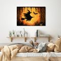 WANDBILD HEXE IM FLUG BEI MONDSCHEIN - HALLOWEEN- UND HORROR-BILDER - BILDER