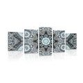 5-PIECE CANVAS PRINT MANDALA WITH AN INDIAN THEME IN LIGHT BLUE - PICTURES FENG SHUI{% if product.category.pathNames[0] != product.category.name %} - PICTURES{% endif %}