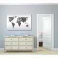 CANVAS PRINT GEOMETRIC WORLD MAP IN BLACK AND WHITE - PICTURES OF MAPS - PICTURES