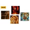 CANVAS PRINT SET MYSTERIOUS ANIMAL ABSTRACTION - SET OF PICTURES - PICTURES