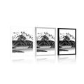 POSTER BEAUTIFUL MOUNTAIN LANDSCAPE IN BLACK AND WHITE - BLACK AND WHITE - POSTERS