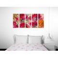 5-PIECE CANVAS PRINT PAINTED FLORAL STILL LIFE - PICTURES FLOWERS - PICTURES