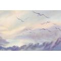 CANVAS PRINT BIRDS FLYING OVER THE LANDSCAPE - PICTURES OF NATURE AND LANDSCAPE - PICTURES