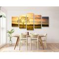 5-PIECE CANVAS PRINT LONELY TREE - PICTURES OF TREES AND LEAVES - PICTURES