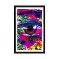 POSTER MIT PASSEPARTOUT MENSCHLICHES AUGE IM POP-ART-STIL - POP-ART - POSTER