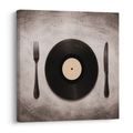 WANDBILD MUSIKTELLER MIT BESTECK - MUSIKBILDER - BILDER