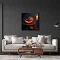 WANDBILD HALLOWEEN-KÜRBIS IM HALBDUNKEL - HALLOWEEN- UND HORROR-BILDER - BILDER