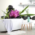 WALLPAPER PURPLE ORCHID IN ZEN STILL LIFE - WALLPAPERS FENG SHUI - WALLPAPERS