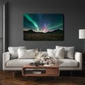 TABLEAU SUR TOILE – AURORE BORÉALE AU-DESSUS DES MONTAGNES - TABLEAUX DES AURORES BORÉALES - TABLEAUX