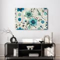 TABLOU FLORI ELEGANTE PE FUNDAL GEOMETRIC - TABLOU FLORI - TABLOURI