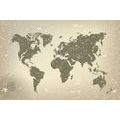 CANVAS PRINT OLD MAP OF THE WORLD ON AN ABSTRACT BACKGROUND - PICTURES OF MAPS - PICTURES