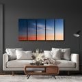 TABLEAU EN 5 PARTIES – CIEL DU SOIR EN COULEURS - TABLEAUX LEVER ET COUCHER DE SOLEIL - TABLEAUX