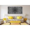 CANVAS PRINT UNIQUE ETHNIC ORNAMENT IN BLACK AND WHITE - BLACK AND WHITE PICTURES - PICTURES