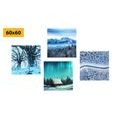 CANVAS PRINT SET SNOWY LANDSCAPE - SET OF PICTURES - PICTURES