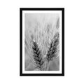 POSTER WITH MOUNT WHEAT FIELD IN BLACK AND WHITE - BLACK AND WHITE - POSTERS