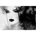 SELF ADHESIVE WALLPAPER FASHIONABLE FEMALE PORTRAIT IN BLACK AND WHITE - SELF-ADHESIVE WALLPAPERS - WALLPAPERS