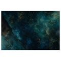 TABLEAU SUR TOILE – GALAXIE TURQUOISE AUX REFLETS DORÉS - IMAGES DE GALAXIE - TABLEAUX