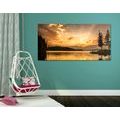 CANVAS PRINT REFLECTION OF A MOUNTAIN LAKE - PICTURES OF NATURE AND LANDSCAPE - PICTURES