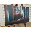 CANVAS PRINT DEER IN A PINE FOREST - PICTURES OF ANIMALS{% if product.category.pathNames[0] != product.category.name %} - PICTURES{% endif %}