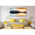 CANVAS PRINT DAZZLING SUNSET OVER A MOUNTAIN LAKE - PICTURES OF NATURE AND LANDSCAPE - PICTURES