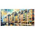 5-DÍLNÝ OBRAZ ROMANTICKÉ NÁBŘEŽÍ - OBRAZY MĚSTA - OBRAZY