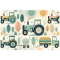 TAPETA DĚTSKÉ TRAKTORY V PASTELOVÝCH BARVÁCH - DĚTSKÉ TAPETY - TAPETY