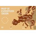 QUADRO MAPPA EDUCATIVA CON I NOMI DEGLI STATI D'EUROPA CON SFUMATURE DI MARRONE - QUADRI MAPPE - QUADRI