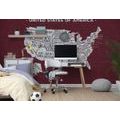 SELF ADHESIVE WALLPAPER EDUCATIONAL MAP OF THE USA WITH A BURGUNDY BACKGROUND - SELF-ADHESIVE WALLPAPERS - WALLPAPERS